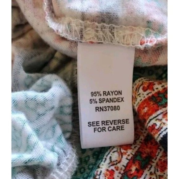 Cato Top Womens 26w Tie Waist Wrap Short Sleeve Aztec Southwestern Soft Stretch - Picture 10 of 13